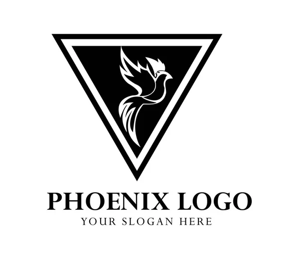 Phoenix Pássaro Mitológico Design Logotipo Legal — Vetor de Stock