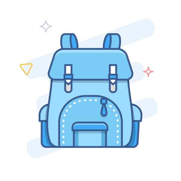 Backpack Vector Outline Icon School Bag Line Illustration — Stock Vector