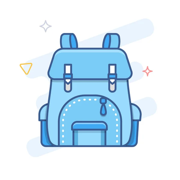 Mochila Vector Contorno Icono Escuela Bolsa Línea Ilustración — Vector de stock