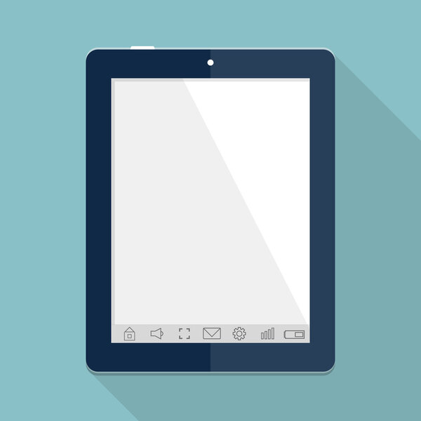 Vector flat tablet computer