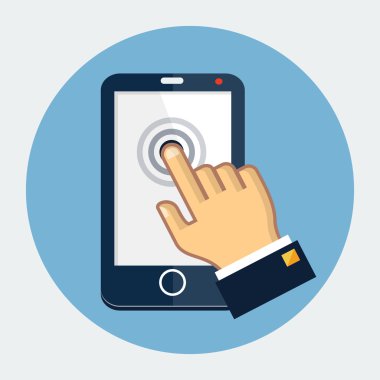 Vektör dokunmatik ekran simgesini