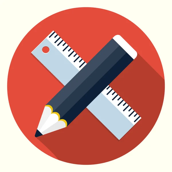 Vektorové ikony tužky a pravítko — Stockový vektor