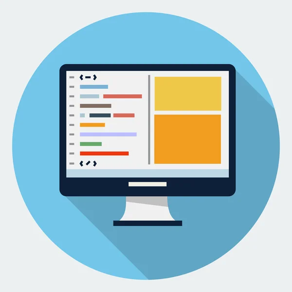 Editor de código vectorial Icono — Archivo Imágenes Vectoriales