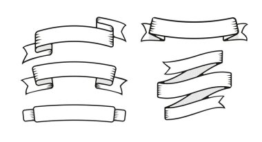 Klasik kurdele sancak vektör illüstrasyonu.