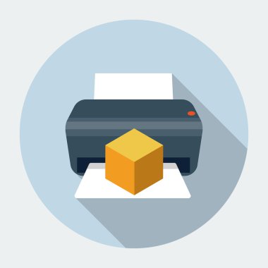 3D yazıcı simgesini vektör