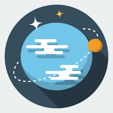 Vektör gezegen düz simgesi