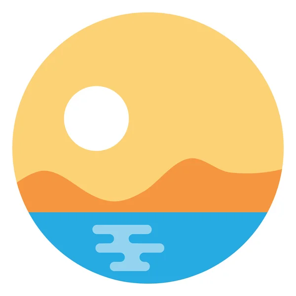 Vector sunset icon — Stock Vector