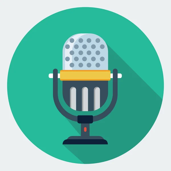 Vector Microphone flat icon — Stock Vector