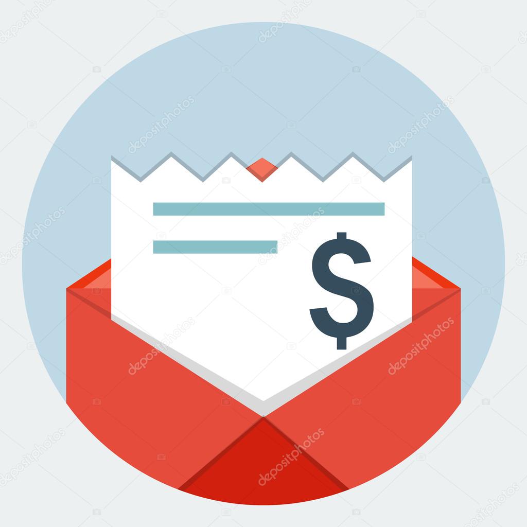 Envelope with bills icon