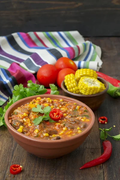 Chili con carne. Traditionele Mexicaanse schotel — Stockfoto