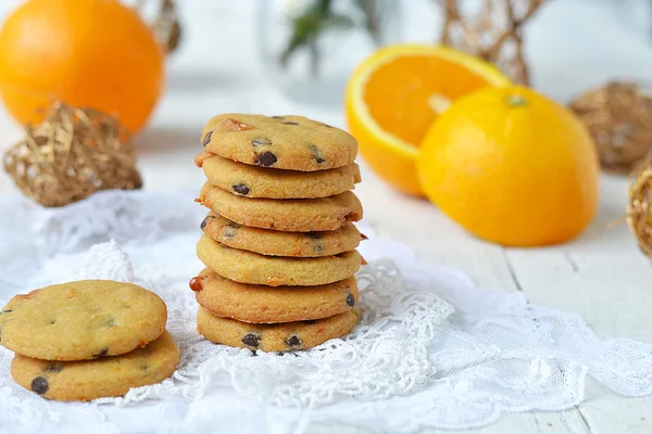 Пісочне печиво з масляним коктейлем та шоколадом — стокове фото