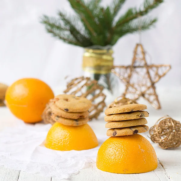 Shortbread cookies with butterscotch and chocolate — Stock Photo, Image