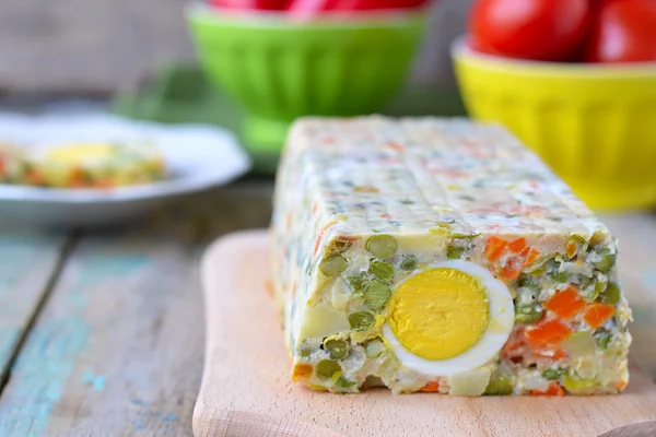 Pain de légumes aux œufs. Focus sélectif — Photo