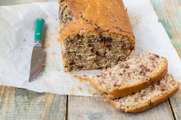 Pan de plátano con chocolate —  Fotos de Stock