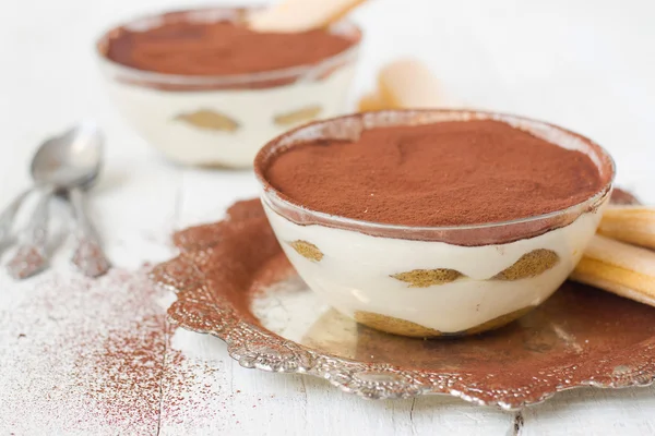 Tiramisú, tradicional postre italiano.enfoque selectivo — Foto de Stock