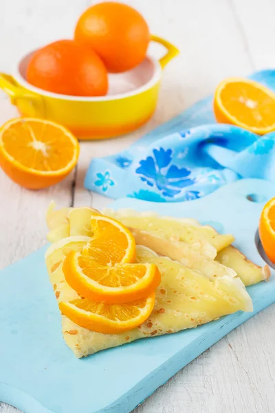 Orange crepes — Stock Photo, Image
