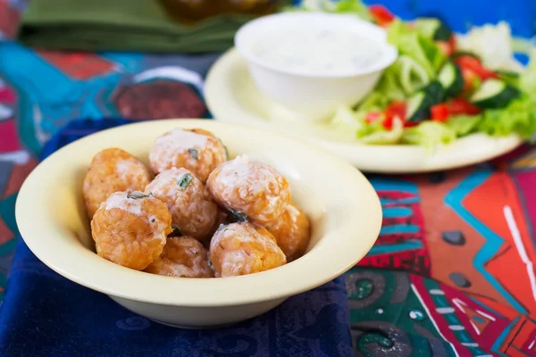 Köttbullar från bulgur.selective fokus — Stockfoto