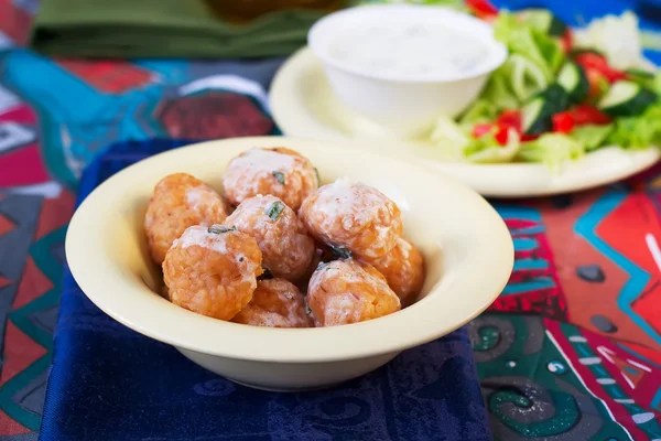 Köttbullar från bulgur.selective fokus — Stockfoto