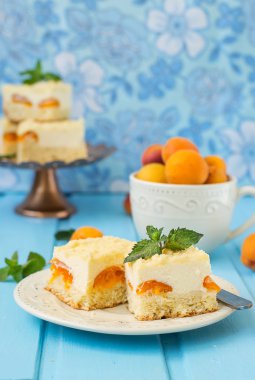 Kayısı ile Cheesecake kek, tatlı yaz