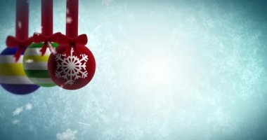 Yeni yıl ve Noel geçmişi. Kusursuz döngü video animasyonu. Noel ağacı ve kar taneleri düşen Mutlu Noeller mektuplarının şirin animasyonu. Mutlu noeller ve yılbaşı hediyeleri