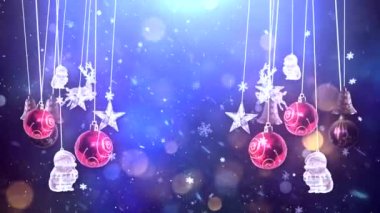 Yeni yıl ve Noel geçmişi. Kusursuz döngü video animasyonu. Noel ağacı ve kar taneleri düşen Mutlu Noeller mektuplarının şirin animasyonu. Mutlu noeller ve yılbaşı hediyeleri