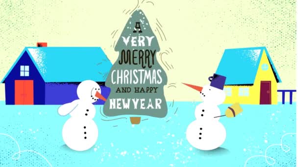 Новий Рік Різдво Відео Анімація Безшоломної Петлі Merry Christmas Lettering — стокове відео