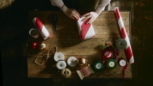 Año Nuevo Fondo Navidad Animación Vídeo Lazo Sin Costuras Linda — Vídeo de stock