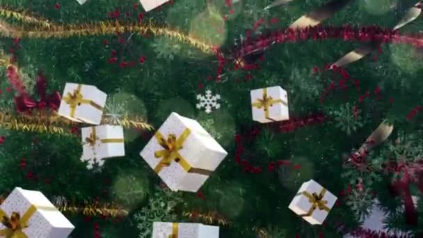 Año Nuevo Fondo Navidad Animación Vídeo Lazo Sin Costuras Linda — Vídeo de stock