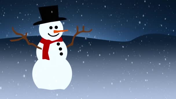 Újév és karácsony háttér. Zökkenőmentes hurok videó animáció.Aranyos animáció Boldog karácsonyi betűk karácsonyfa és hópelyhek alá. Boldog karácsonyt és karácsonyi ajándékok háttér