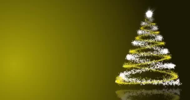 Nový rok a vánoční zázemí. Bezešvé smyčka video animace.Roztomilé animace Veselé Vánoce nápisy s vánoční stromeček a sněhové vločky padající. Veselé Vánoce a vánoční dárky pozadí