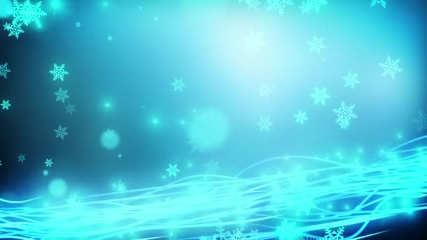 新年とクリスマスの背景 シームレスなループビデオアニメーションクリスマスツリーと雪の結晶が落ちてメリークリスマスレタリングのかわいいアニメーション メリークリスマスプレゼント背景 — ストック動画