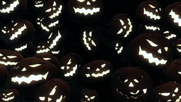 Halloween Svíčka Halloween Dýně Černém Pozadí Otáčí Změny Vyřezávané Děsivé — Stock video