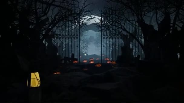 Halloween Svíčka Halloween Dýně Černém Pozadí Otáčí Změny Vyřezávané Děsivé — Stock video