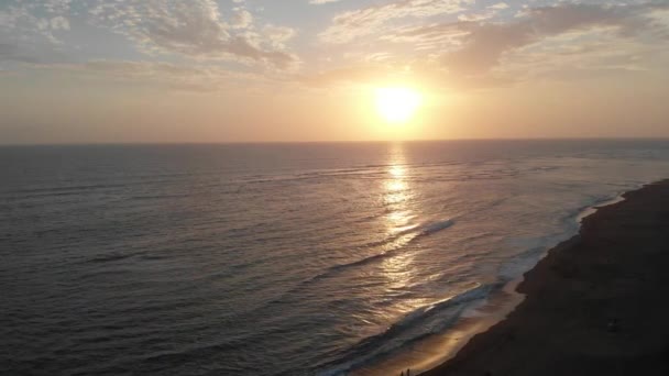 Aerial Beach Waves Aerial Top View Ocean Blue Waves Break — Stock videók