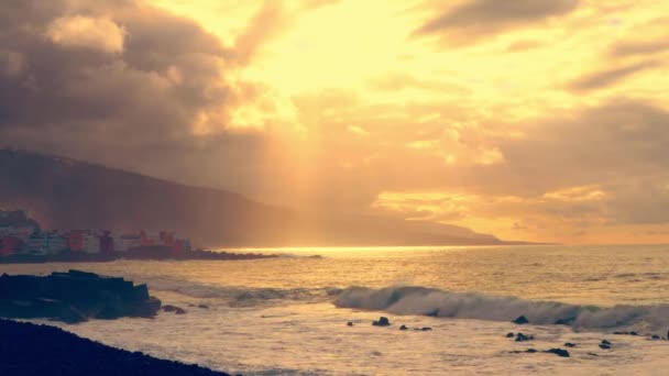 Aerial Beach Waves Aerial Top View Ocean Blue Waves Break — Stock videók