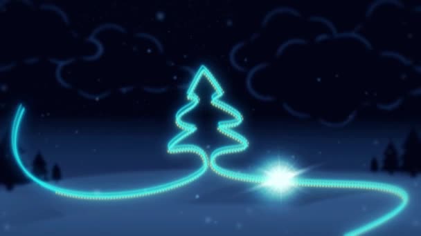 Joyeux Noël Fond Arbre Noël Animation Vidéo Boucle Sans Couture — Video