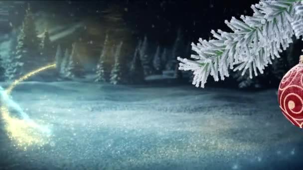 Boldog Karácsonyt Karácsonyfát Háttér Zökkenőmentes Videó Animáció Aranyos Animáció Boldog — Stock videók