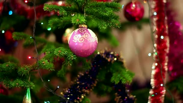 Boldog Karácsonyt Karácsonyfát Háttér Zökkenőmentes Videó Animáció Aranyos Animáció Boldog — Stock videók