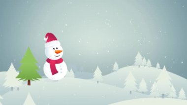 Mutlu Noeller ve Noel ağacı geçmişi. Kusursuz döngü video animasyonu. Noel ağacı ve kar tanelerinin düştüğü mutlu noel mektuplarının şirin bir animasyonu. Mutlu noel kutlamaları ve Noel hediyeleri.