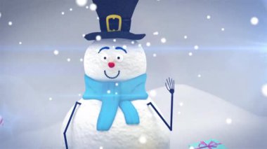 Mutlu Noeller ve Noel ağacı geçmişi. Kusursuz döngü video animasyonu. Noel ağacı ve kar tanelerinin düştüğü mutlu noel mektuplarının şirin bir animasyonu. Mutlu noel kutlamaları ve Noel hediyeleri.