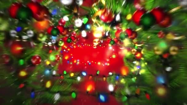 Frohe Weihnachten Und Weihnachtsbaum Hintergrund Nahtlose Schleifenvideoanimation Nette Animation Von — Stockvideo