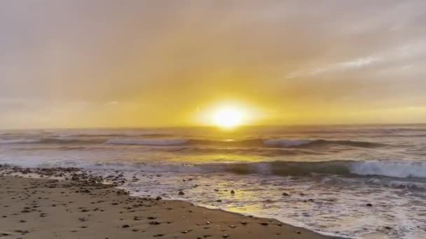 Gyönyörű Trópusi Turista Strand Vízhullámokkal Óceán Hullámok Tájak Sziget Atlanti — Stock videók