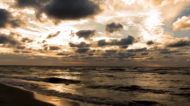 Piękna Tropikalna Plaża Falami Wodnymi Oceaniczne Fale Krajobrazy Wyspa Ocean — Wideo stockowe