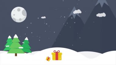 Mutlu Noeller ve Noel geçmişi. Kusursuz döngü video animasyonu. Noel ağacı ve kar tanelerinin yağdığı Mutlu Noeller mektuplarının şirin bir animasyonu. Mutlu noeller ve yılbaşı hediyeleri.