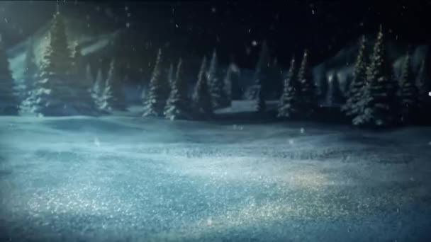 圣诞快乐和圣诞节的背景 无缝线循环视频动画 圣诞快乐信的可爱动画 圣诞树和雪花飘落 圣诞节和圣诞节快乐礼物的背景 — 图库视频影像