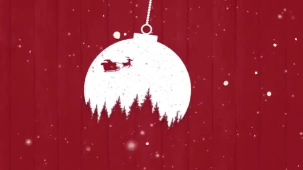 雪の結晶の背景とコピースペース テキストのためのスペースとアニメーションクリスマスツリー 金のアニメーション粒子で作られたクリスマスツリー クリスマス気分 グリッター効果 メリークリスマスコンセプト — ストック動画