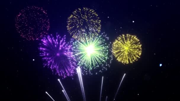 Hurok Zökkenőmentes Valódi Tűzijáték Háttér Elvont Elmosódás Valódi Arany Ragyogó — Stock videók