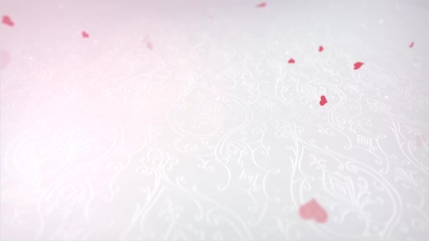 Valentijnsdag Roze Rode Animatie Harten Groet Liefde Harten Feest Van — Stockvideo