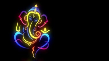 Arka plan spektrum döngü animasyonunda ışıklandırmada GANESH CHATURTHI mutlu olsun. Ganesh Chaturthi Lordu Ganesh kutlu olsun. Diwali Arkaplanı, Diwali Kutlaması Diwali, Deepavali Geleneksel. Işık Festivali