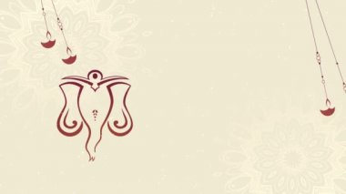 Arka plan spektrum döngü animasyonunda ışıklandırmada GANESH CHATURTHI mutlu olsun. Ganesh Chaturthi Lordu Ganesh kutlu olsun. Diwali Arkaplanı, Diwali Kutlaması Diwali, Deepavali Geleneksel. Işık Festivali